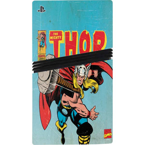 Marvel Classic Comics The Mighty Thor PS5 Pro Console Skin